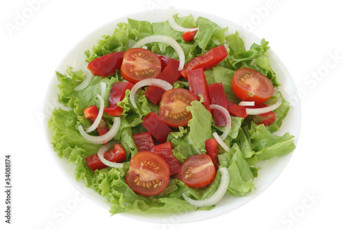 vegetable salad with tomato cherry and onion