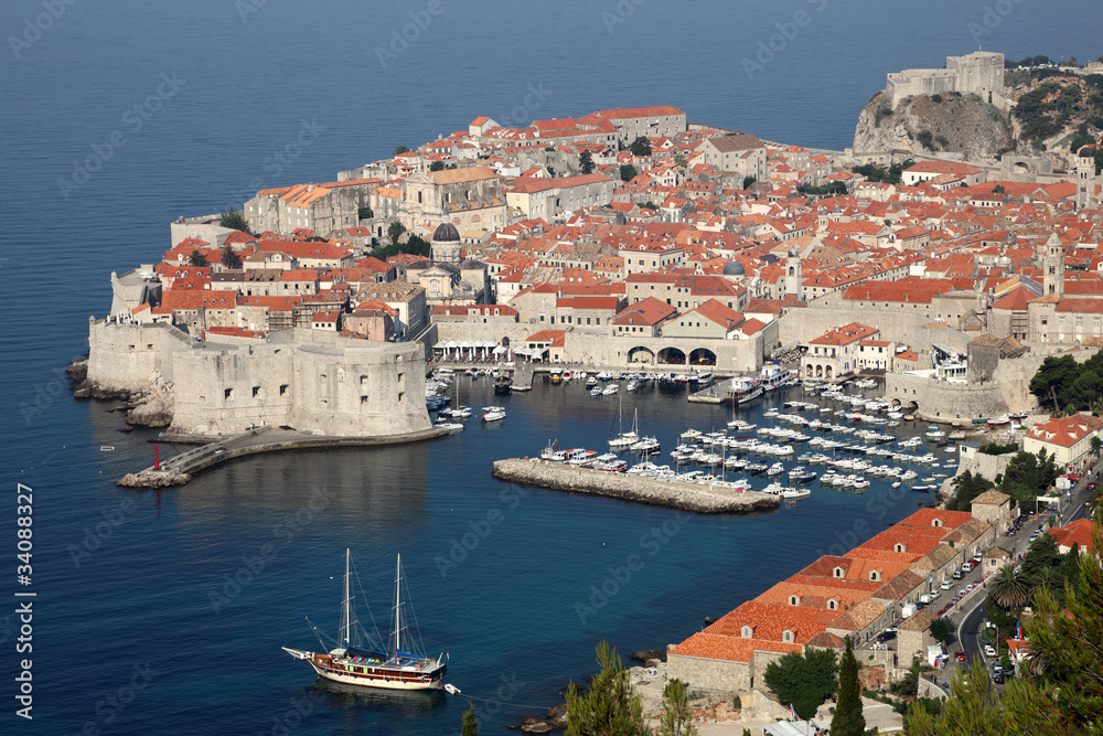 View of the historic Croatian town Dubrovnik