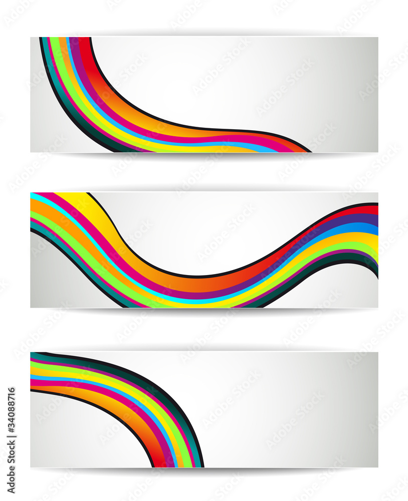 Set of abstract modern header banner
