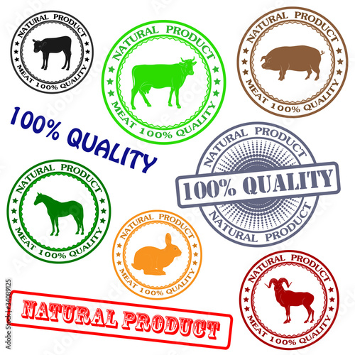 Set various rubber stamp with silhouettes of animals