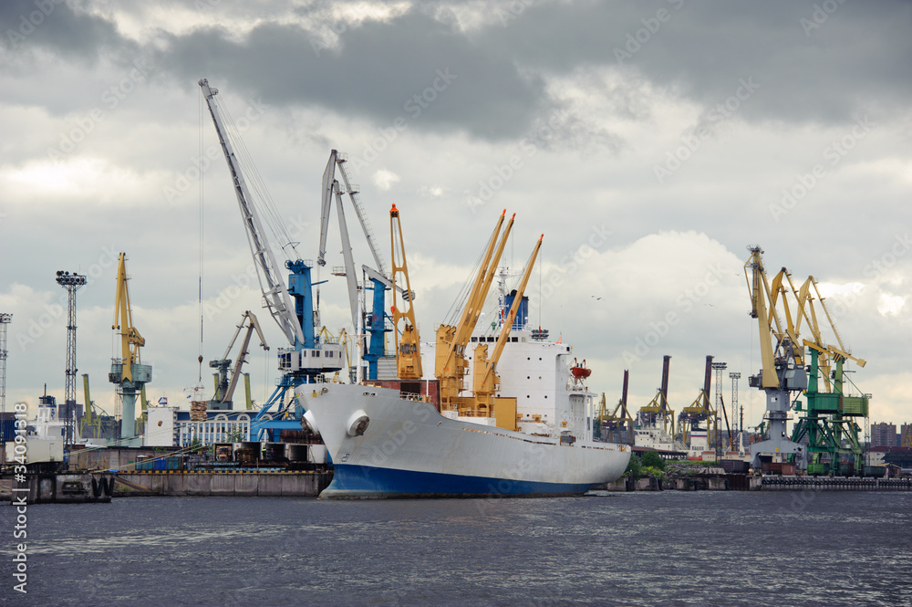 ship and cranes ship and cranes