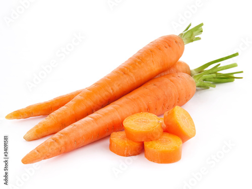 fresh carrots isolated on white background. #34091581