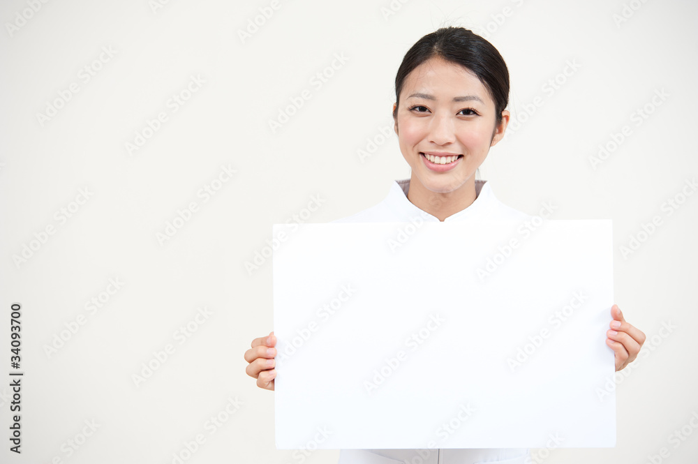 beautiful asian nurse holding a blank whiteboard beautiful asian nurse holding a blank whiteboard