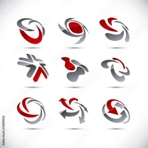 Company swirl signs.
