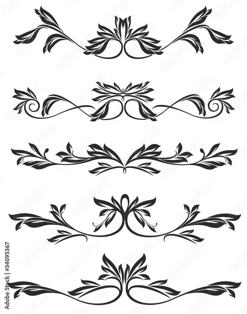 Fototapeta premium Beauty divider ornaments and graphical elements