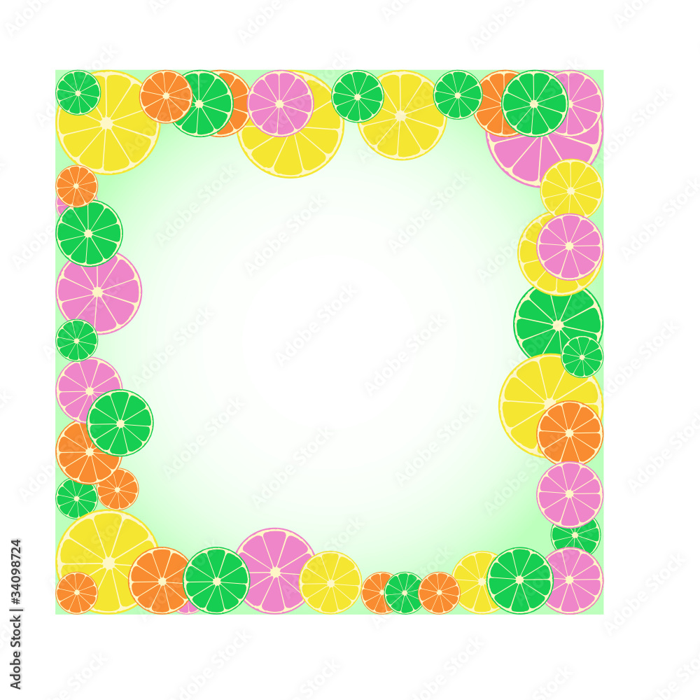 orange lemon lime grapefruit border made of fruits orange lemon lime grapefruit border made of fruits
