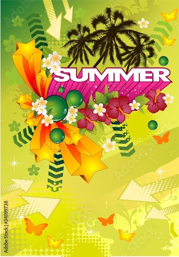 Summer party green background vert