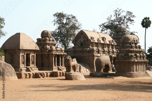 Five Rathas in Mahabalipuram India