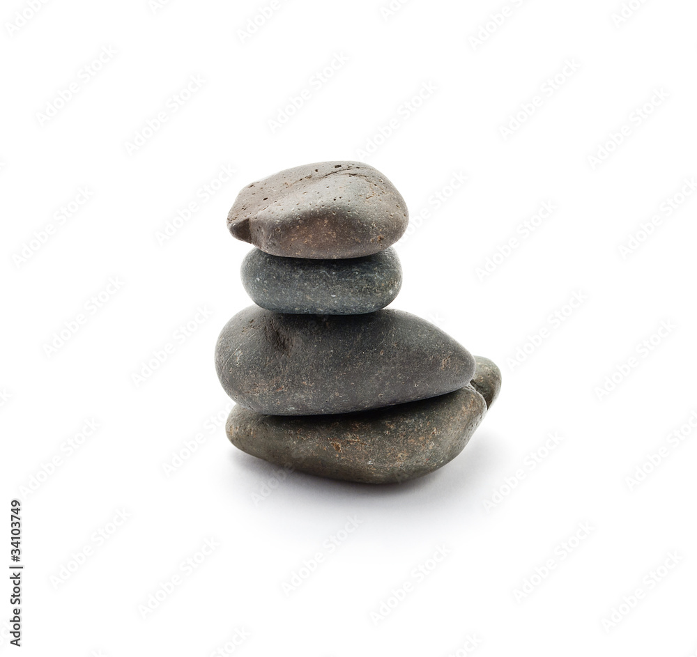 A few stones of different sizes, isolated on white. A few stones of different sizes, isolated on white.