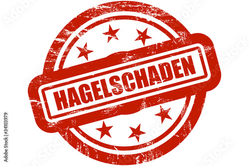 Sternen Stempel rot HAGELSCHADEN