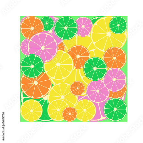 Mixed citrus fruit. Orange lemon lime grapefruit