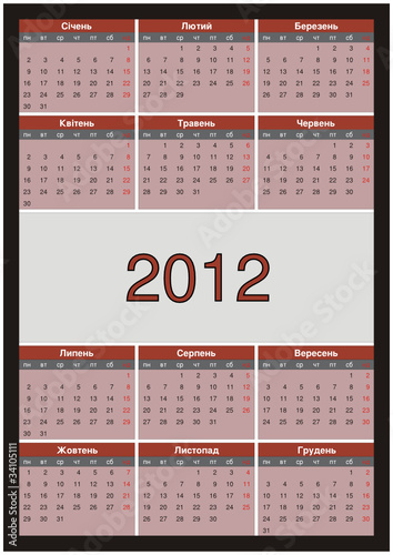 Kalender Ukrainisch 2012