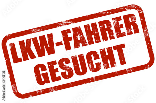 Grunge Stempel rot LKW-FAHRER GESUCHT