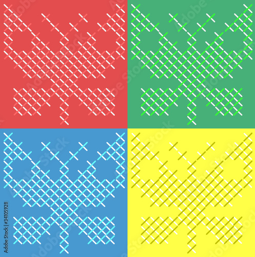 Schmetterlinge rot-grün-blau-gelb