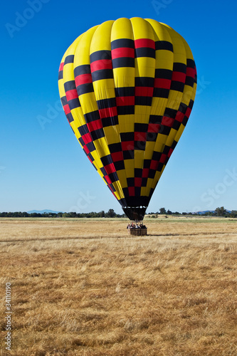 Hot air balloons are landing, Sacramento Valley, CA
