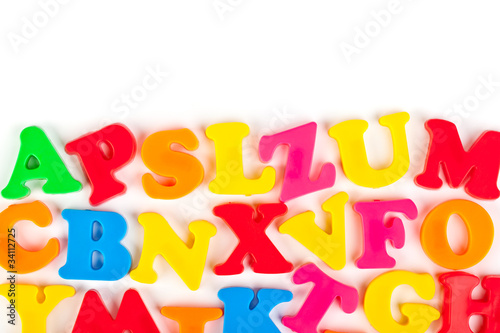 Multicolored toy letters