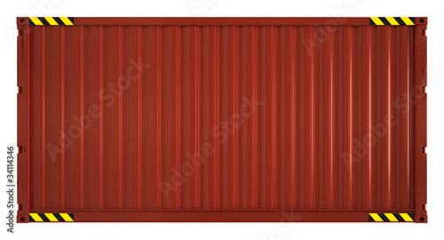 Red cargo container