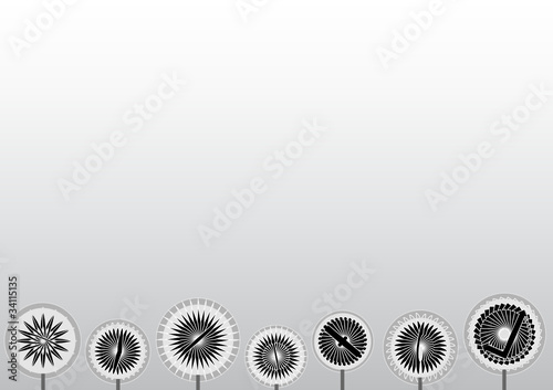 Black and White Flowery Background