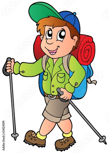 Cartoon hiker boy