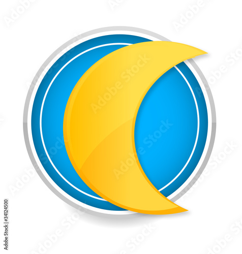 Free Download moon sign yellow color on the circle - GFXLoad