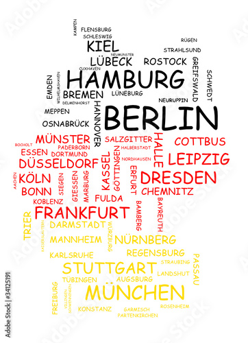 Deutschlandkarte mit Städten