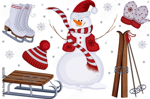 Winter sport and leisure icons