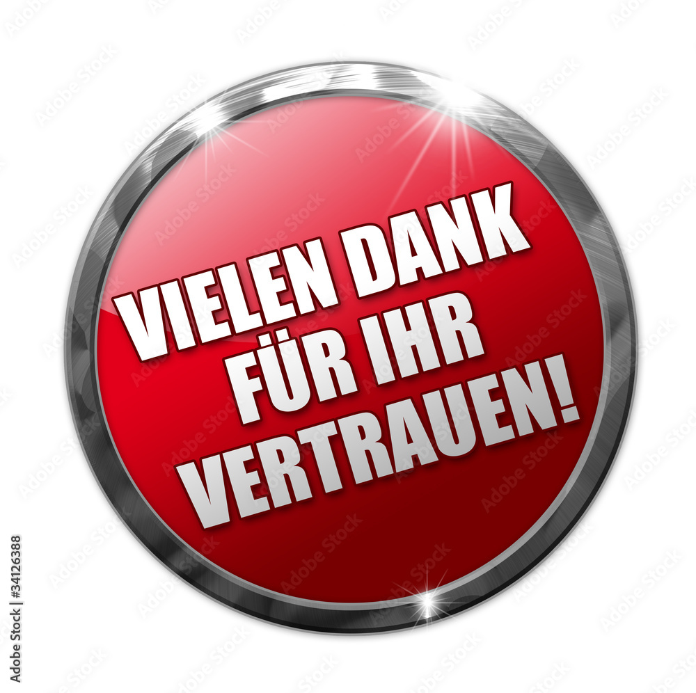 Vielen Dank für Ihr Vertrauen! Button, Icon Vielen Dank für Ihr Vertrauen! Button, Icon
