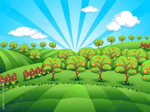 Paesaggio Campagna-Agricoltura-Country Landscape-Vector