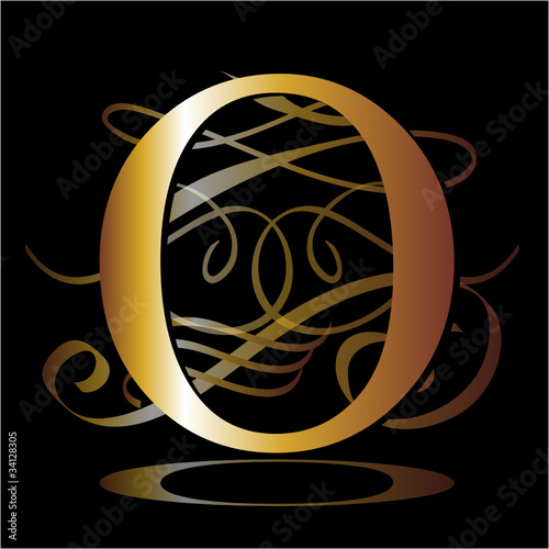 initial, gold, O