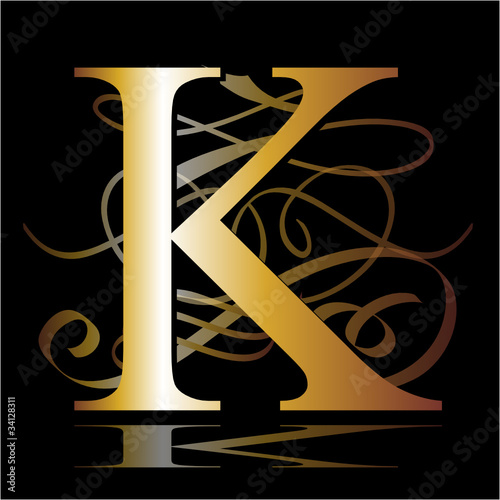 initial, gold, K