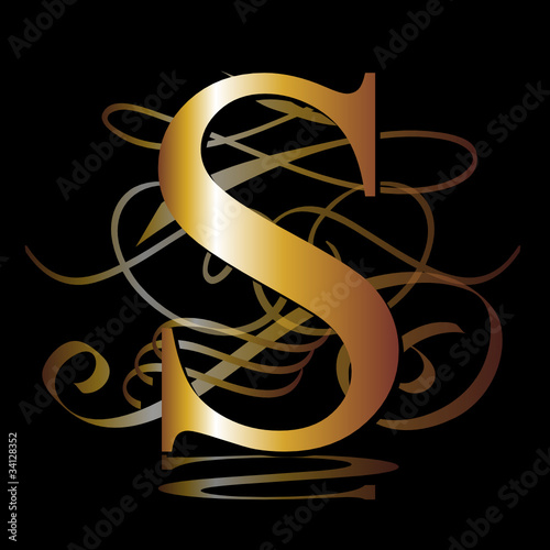 initial, gold, S
