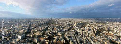 panorama of paris with a tower eiffel #34134115