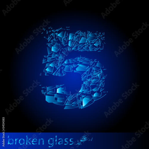 Broken glass  - digit five