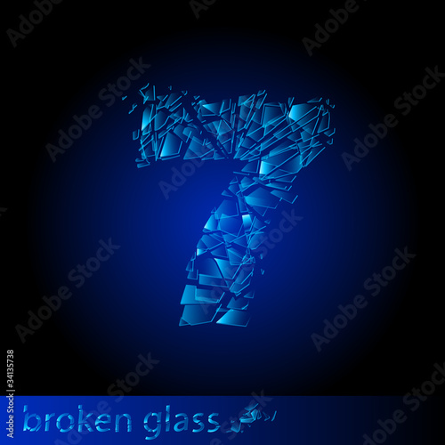 Broken glass  - digit seven