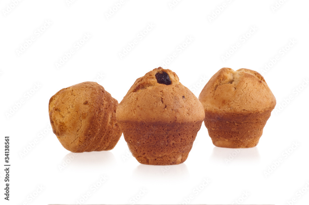 Plum-cakes isolated on white Plum-cakes isolated on white