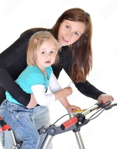 mother with baby on bike