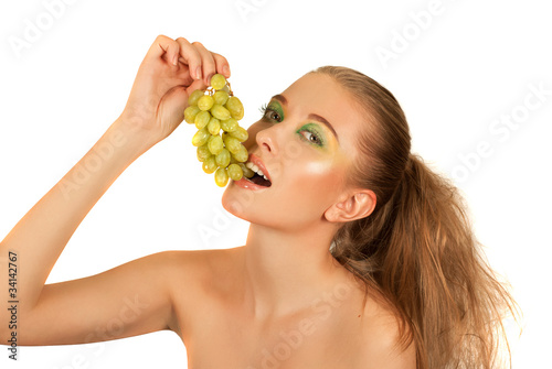 girl with grapes