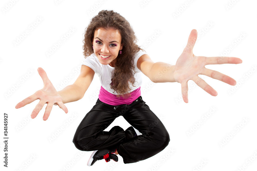 dancer poses with her arms open dancer poses with her arms open