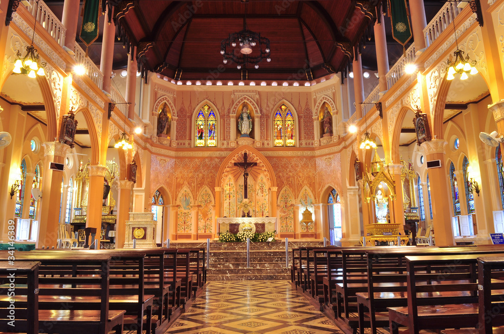 Interior inside the cathedral of the immaculate conception