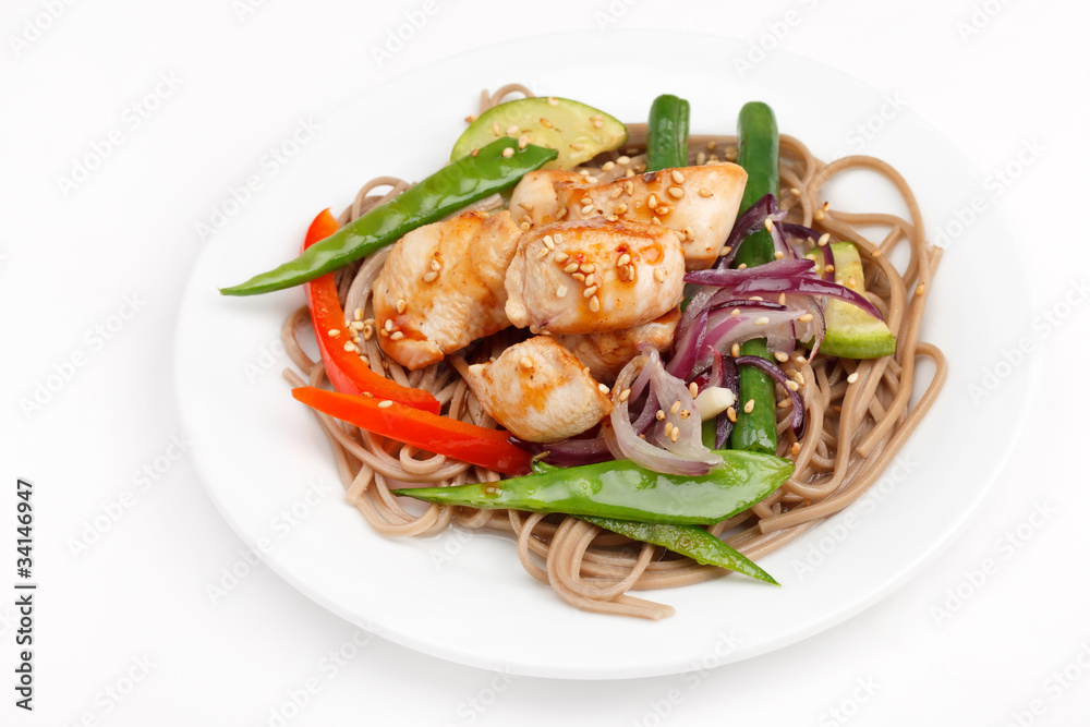chicken with noodles and vegetables chicken with noodles and vegetables