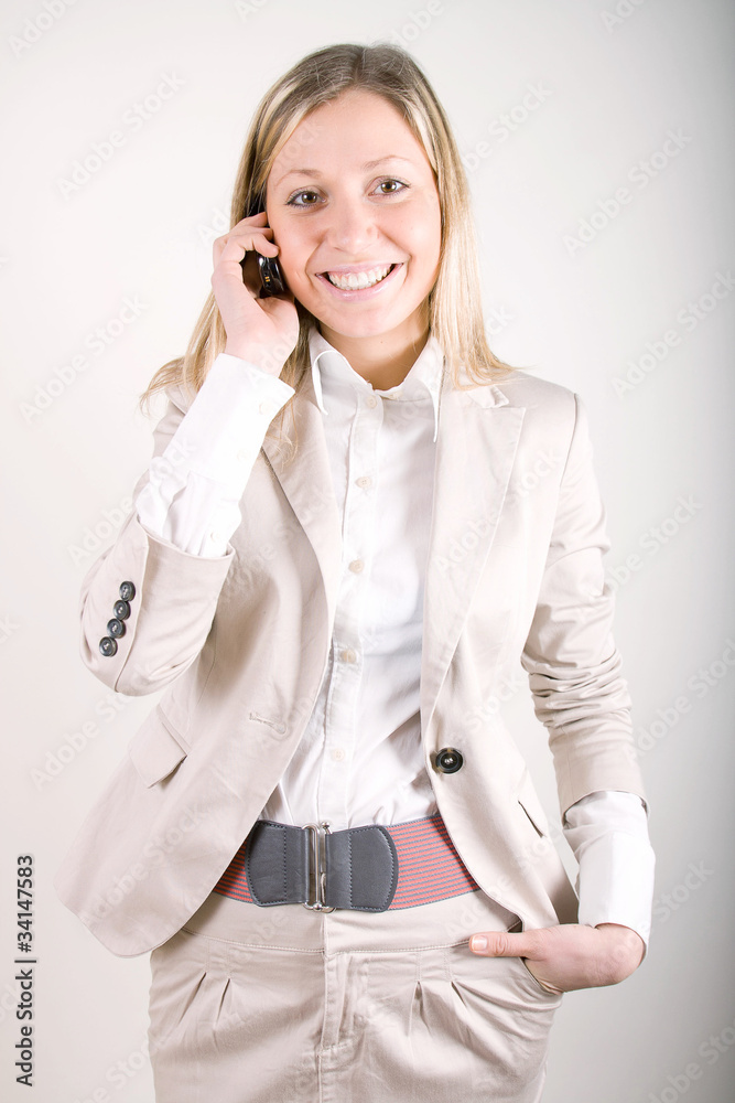 business woman talking on cell phone