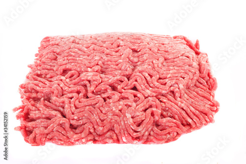 Ground Beef Isolated on White