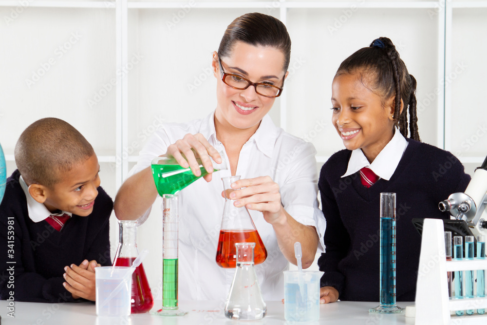 elementary sicence teacher teaching students elementary sicence teacher teaching students