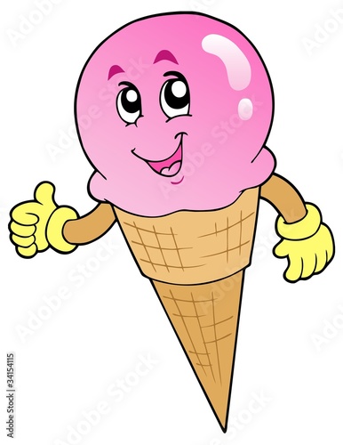 Cute smiling ice cream