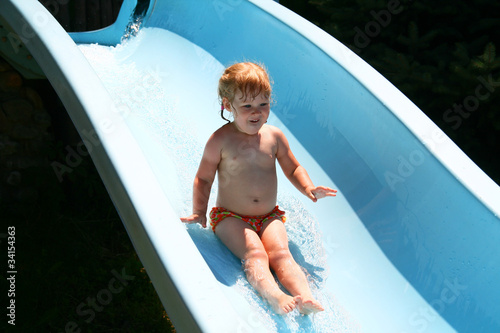 Girl in aqua park