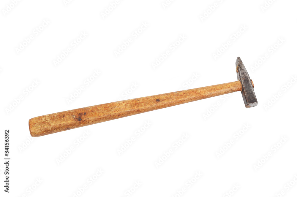 Small rusty hammer, isolated on white background Small rusty hammer, isolated on white background