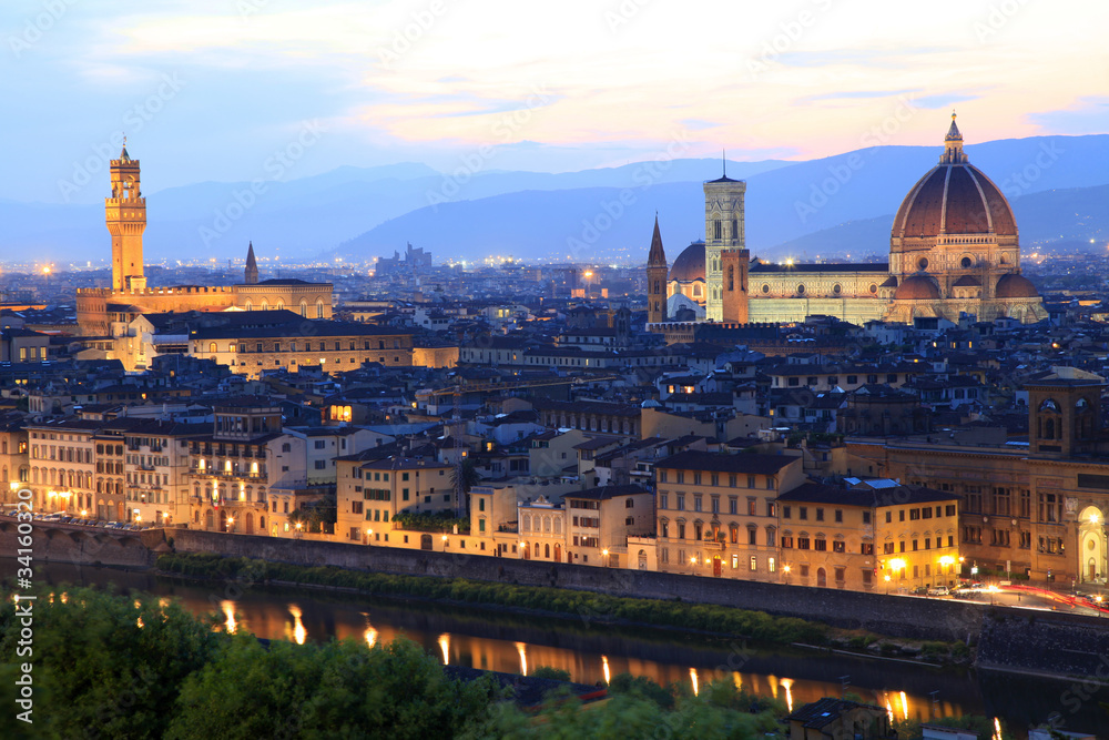 Florence at night, Tuscany, Italy