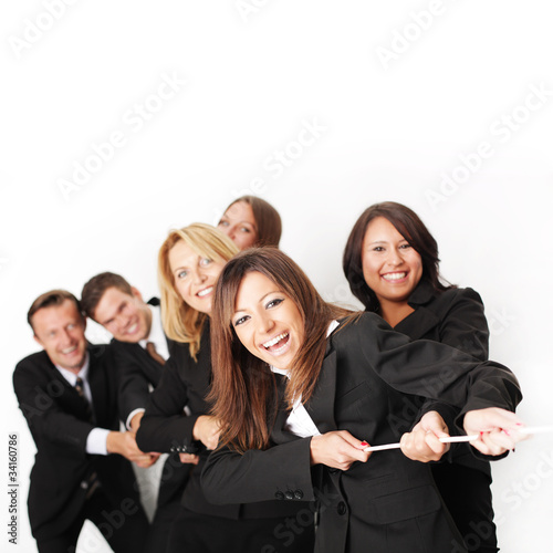 Fototapeta kuchenna Team zieht an einem Strang