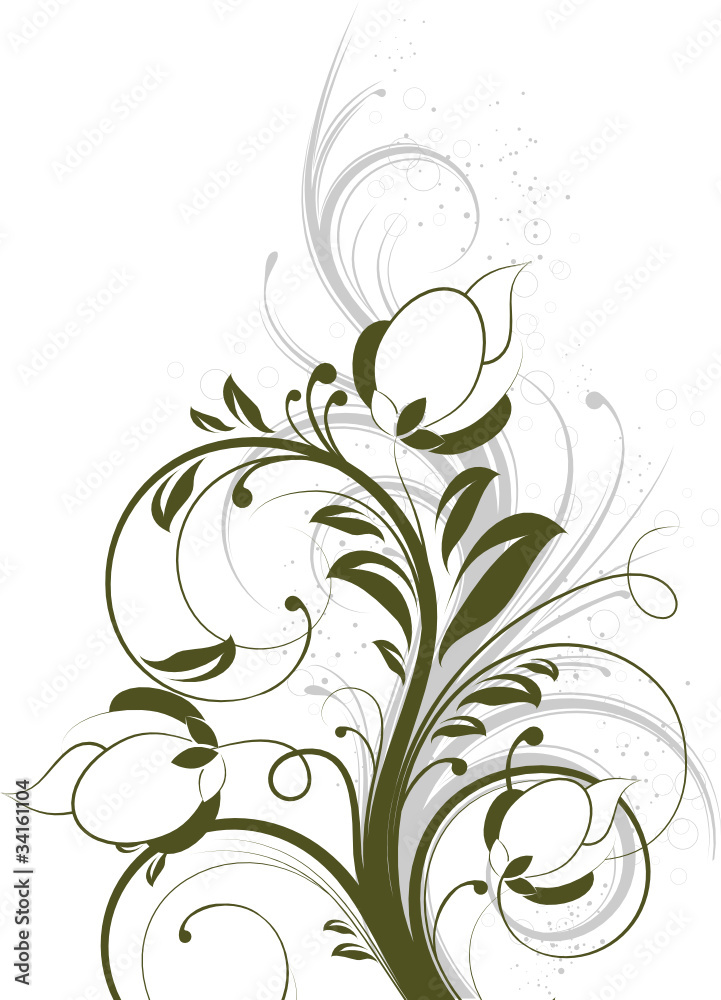 Floral abstract design element. Floral abstract design element.