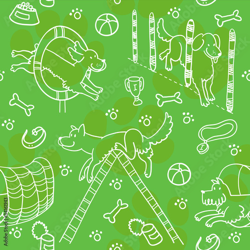 Seamless Pattern With Agility Training.
